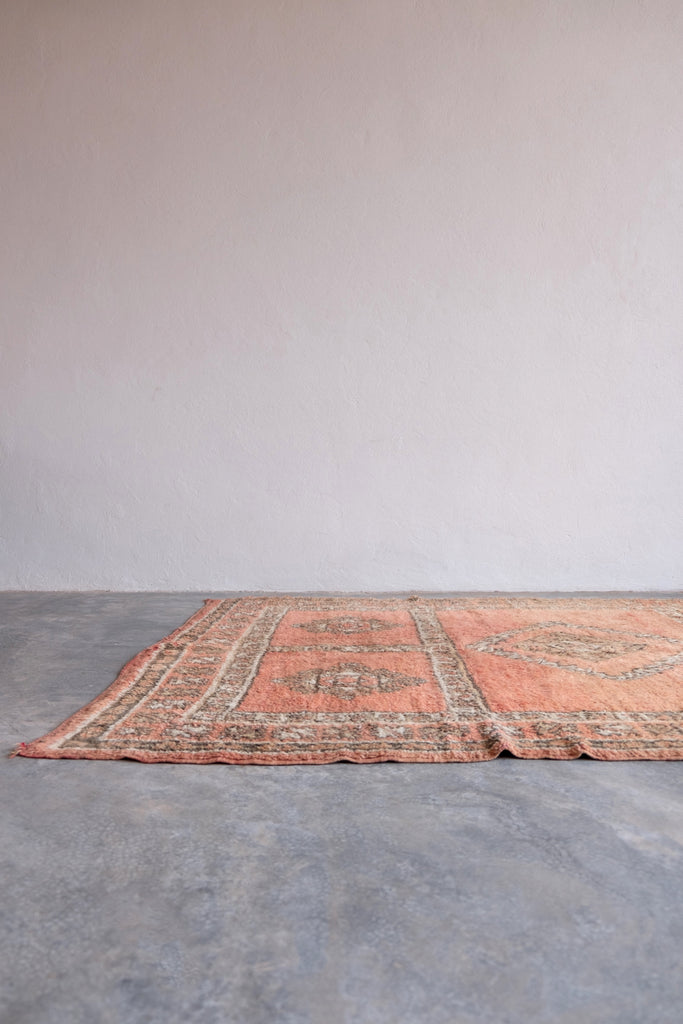 The charm of the vintage Moroccan rug a perfect blend of tradition and contemporary design.